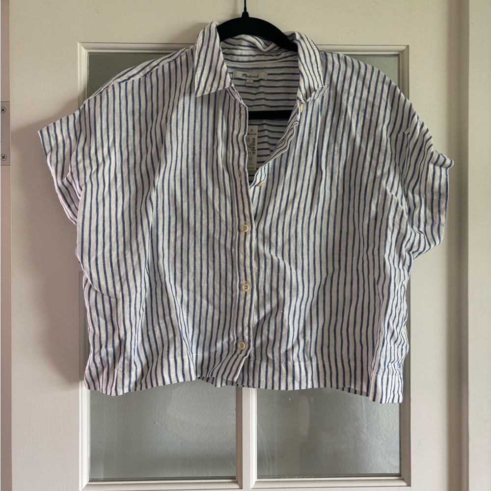 Madewell Blue and White Striped Shirt